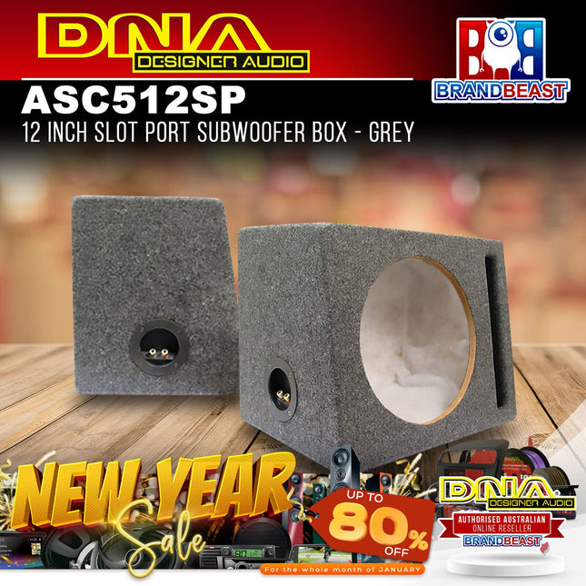 DNA ASC512SP 12 Inch Slot Port Subwoofer Box Grey