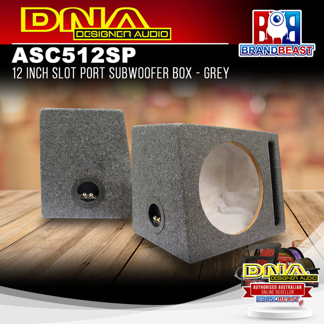 DNA ASC512SP 12 Inch Slot Port Subwoofer Box Grey