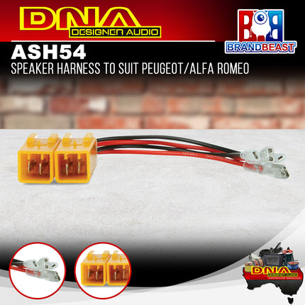 DNA ASH54 Speaker Harness To Suit Peugeot/Alfa Romeo