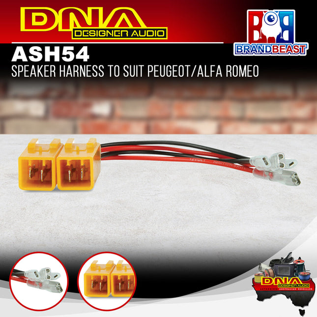 DNA ASH54 Speaker Harness To Suit Peugeot/Alfa Romeo