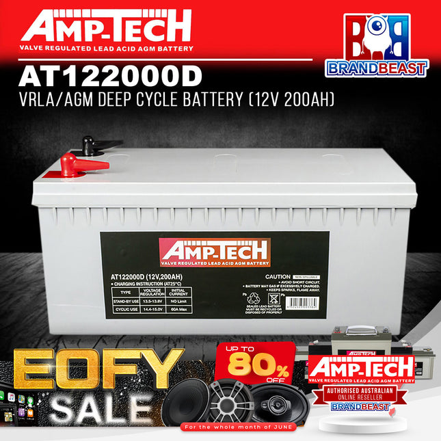 Amp-Tech AT122000D VRLA/AGM Deep Cycle Battery (12V 200Ah)