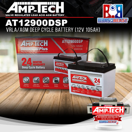 Amp-Tech AT12900DSP VRLA/AGM Deep Cycle Battery (12V 105Ah)