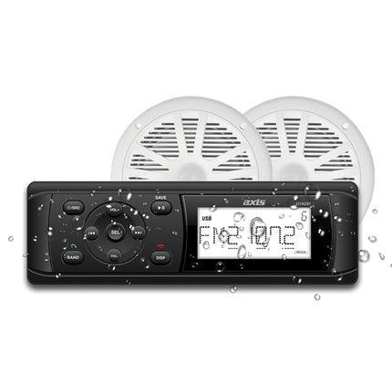 AXIS AT1912KIT - Marine Bluetooth Receiver with 6.5" Speakers Package