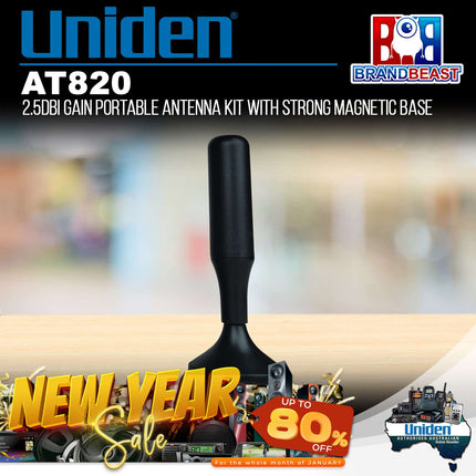 Uniden AT-820 2.5dBi Gain Portable Antenna Kit with Strong Magnetic Base