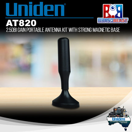 Uniden AT-820 2.5dBi Gain Portable Antenna Kit with Strong Magnetic Base