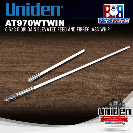 Uniden AT970WTWIN 6.6/3.0 dBi Gain Elevated Feed and Fibreglass Whip