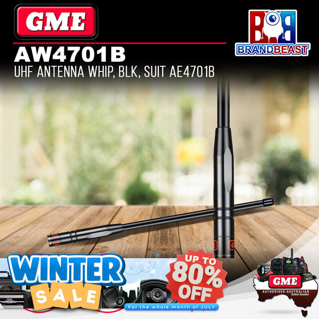 GME AW4701B UHF Antenna Whip Black Suits AE4701B