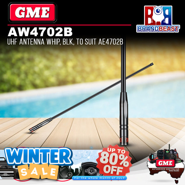 GME AW4702B 960mm Antenna Whip 6.6dbi Gain Black