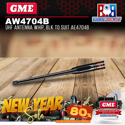 GME AW4704B UHF Antenna Whip Black to Suit AE4704B