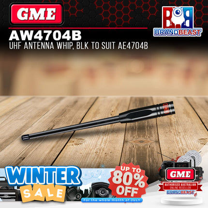 GME AW4704B UHF Antenna Whip Black to Suit AE4704B