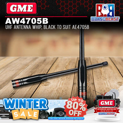 GME AW4705B 1050mm Antenna Whip (6.6dbi Gain) - Black