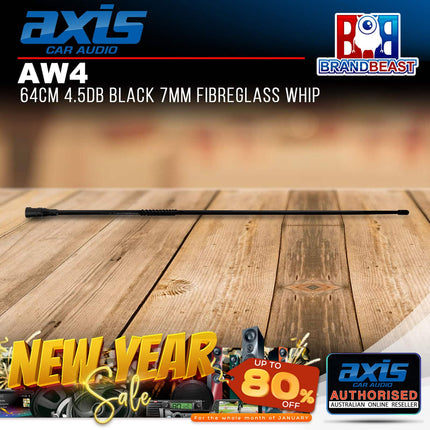 Axis AW4 4.5db Black 7mm Fibreglass Whip 64cm