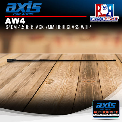 Axis AW4 4.5db Black 7mm Fibreglass Whip 64cm