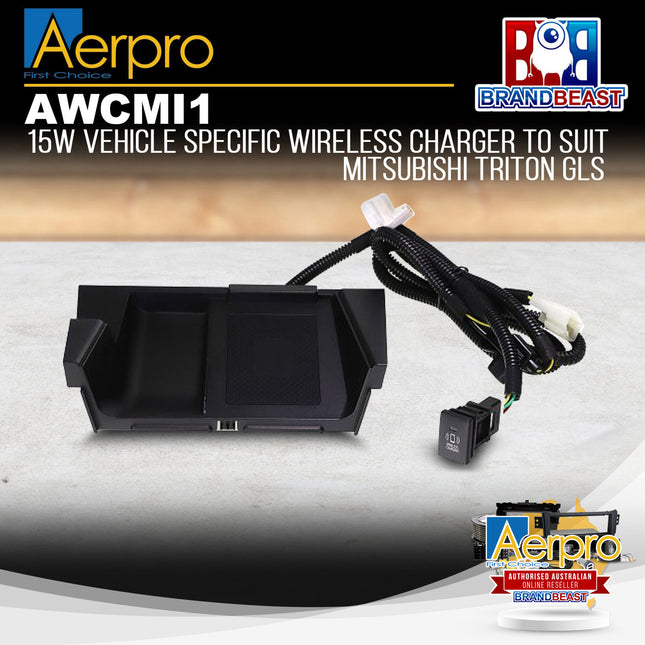 Aerpro AWCMI1 15W Wireless Smartphone Charger Suit Mitsubishi Triton 2019 - ON