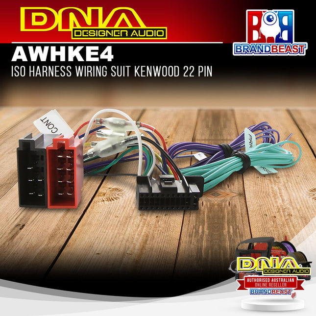 DNA AWHKE4 ISO Harness Wiring Suit Kenwood 22 Pin