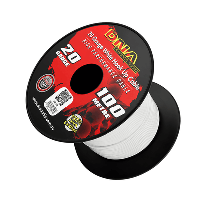 DNA AWP1620 20 Gauge White Single Core Cable 100 Metre Reel