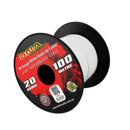 DNA AWP1620 20 Gauge White Single Core Cable 100 Metre Reel