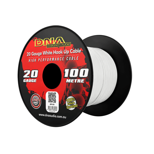 DNA AWP1620 20 Gauge White Single Core Cable 100 Metre Reel