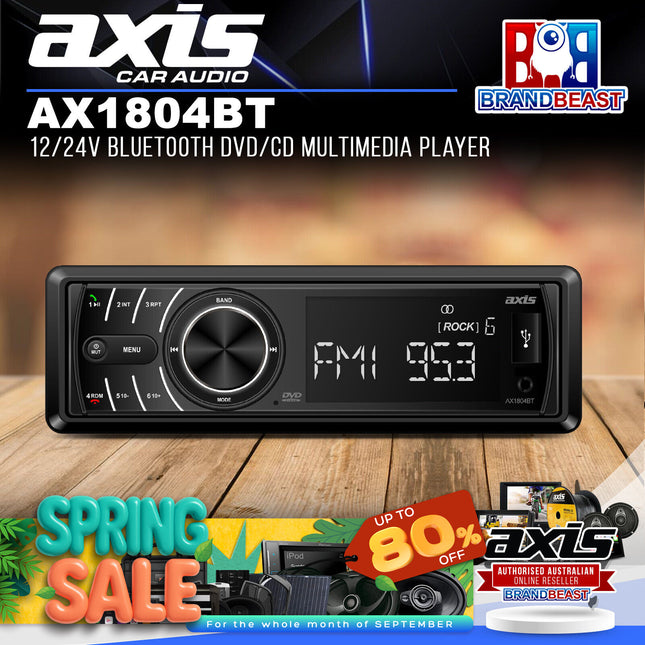 Axis AX1804BT 12/24V Bluetooth DVD/CD Multimedia Player