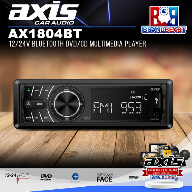 Axis AX1804BT 12/24V Bluetooth DVD/CD Multimedia Player