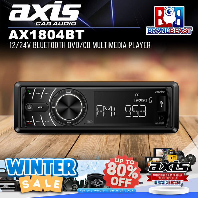 Axis AX1804BT 12/24V Bluetooth DVD/CD Multimedia Player