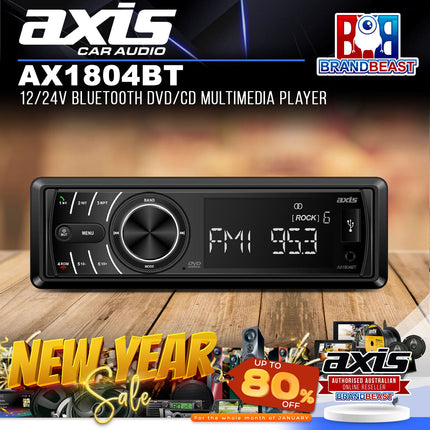 Axis AX1804BT 12/24V Bluetooth DVD/CD Multimedia Player