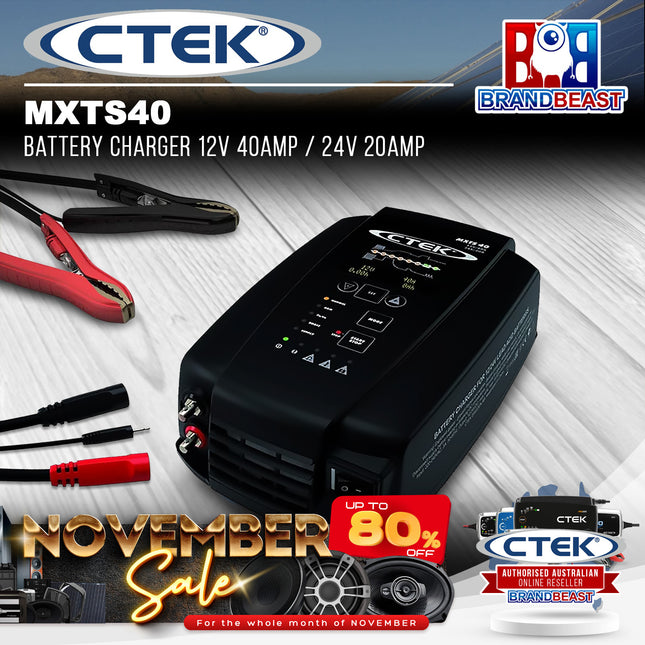 CTEK MXTS40 All-In-One 12V 40A & 24V 20A Battery Support