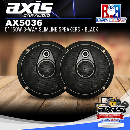 Axis AX5036 150W 5" 3-Way Slimline Speakers - Black