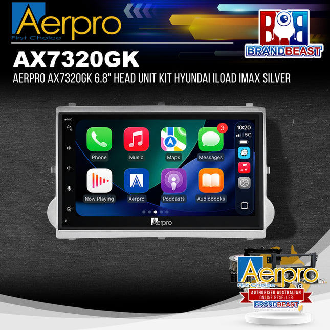Aerpro AX7320GK 6.8" Head Unit Kit Hyundai iLoad iMax Silver