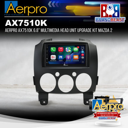 Aerpro AX7510K 6.8" Multimedia Head Unit Upgrade Kit Mazda 2