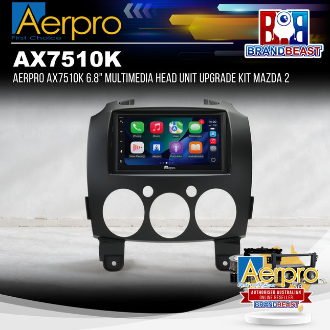 Aerpro AX7510K 6.8" Multimedia Head Unit Upgrade Kit Mazda 2