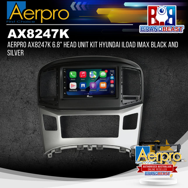 Aerpro AX8247K 6.8" Head Unit Kit Hyundai iLoad iMax Black and Silver