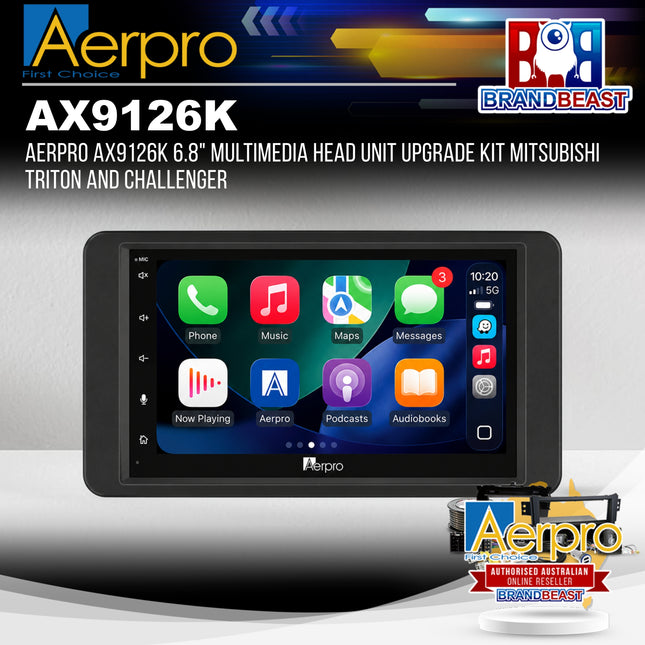 Aerpro AX9126K 6.8" Multimedia Head Unit Upgrade Kit Mitsubishi Triton and Challenger