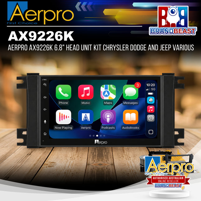Aerpro AX9226K 6.8" Head Unit Kit Chrysler Dodge and Jeep Various
