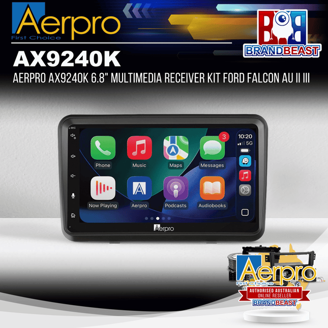 Aerpro AX9240K 6.8" Multimedia Receiver Kit Ford Falcon AU II III