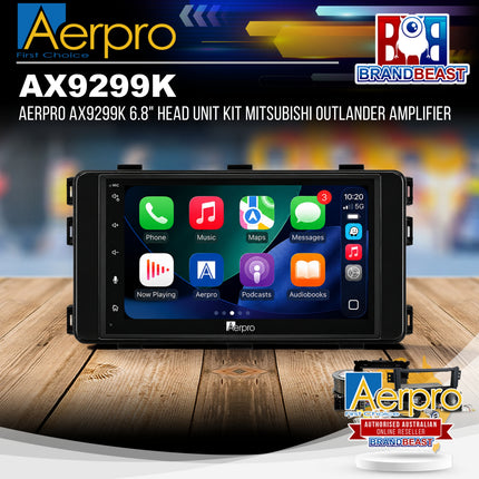 Aerpro AX9299K 6.8" Head Unit Kit Mitsubishi Outlander Amplifie