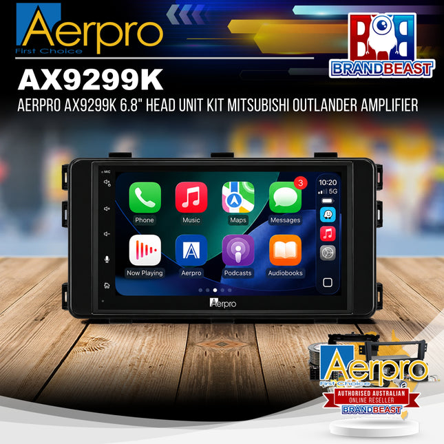 Aerpro AX9299K 6.8" Head Unit Kit Mitsubishi Outlander Amplifie