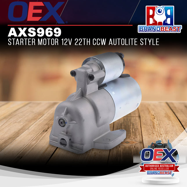 OEX AXS969 Starter Motor 12V 22Th CCW Autolite Style