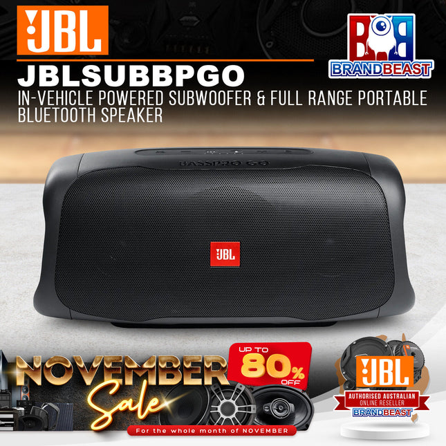 JBL BassPro Go In-Vehicle Powered Subwoofer & Full Range Portable Bluetooth Speaker