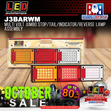 LED Autolamps J3BARWM Multi Volt Jumbo Stop/Tail/Indicator/Reverse Lamp Assembly
