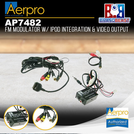 Aerpro AP7482 FM Modulator With iPod Integration & Video Output