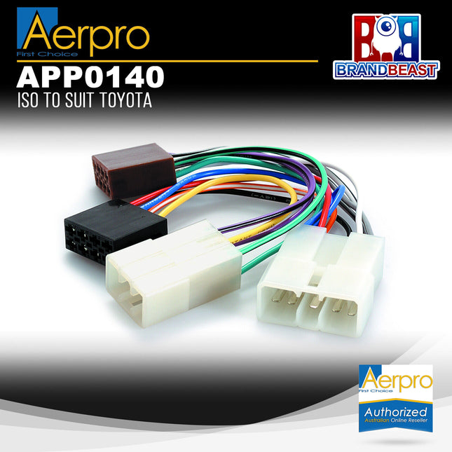 Aerpro APP0140 Primary ISO Harness Suit Toyota Models (Large 2 Plug Connectors)