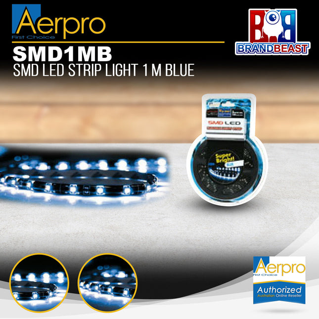 Aerpro SMD1MB Flexible SMD LED Strip Lighting 12V 1m Blue