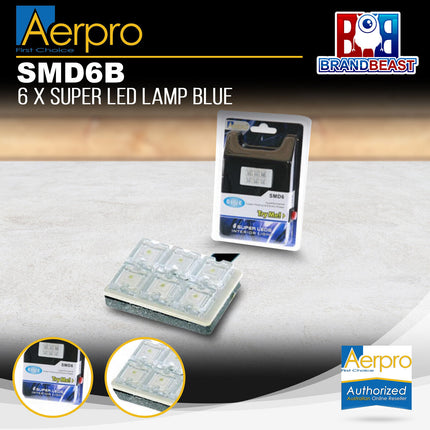 Aerpro SMD6B 6X Super LED Lamp Blue Suit Festoon/Bayonet/T10