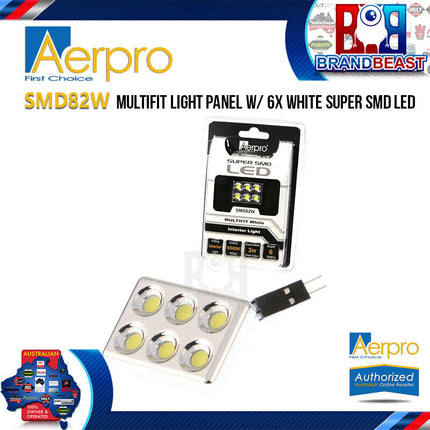 Aerpro SMD82W 6X Super SMD LED Interior Lamp White Suit Festoon/Bayonet/T10