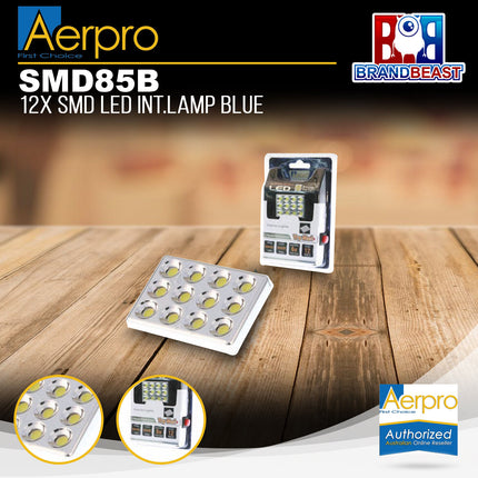 Aerpro SMD85B 12X Super SMD LED Interior Lamp Blue Suit Festoon/Bayonet/T10