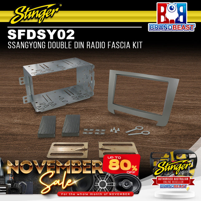 Stinger SFDSY02 Ssangyong Double DIN Radio Fascia Kit