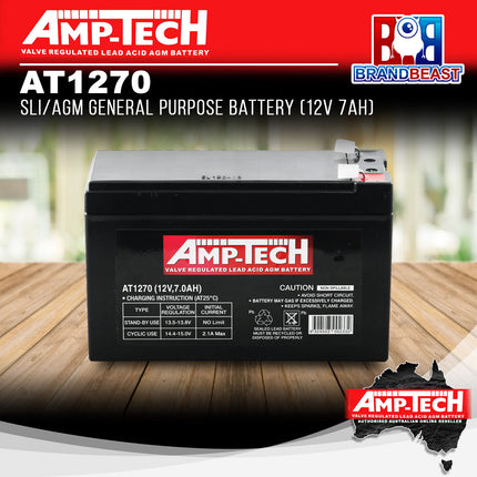 Amp-Tech AT1270 SLI/AGM General Purpose Battery (12V 7Ah)