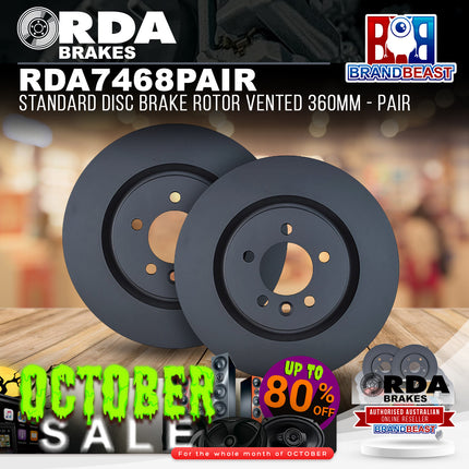 RDA Brakes RDA7468 Standard Disc Brake Rotor Vented 360mm - Pair