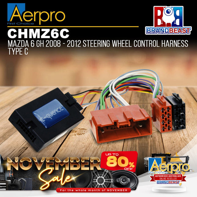 Aerpro CHMZ6C Steering Wheel Control Harness Suit Mazda 6 Non Amplified